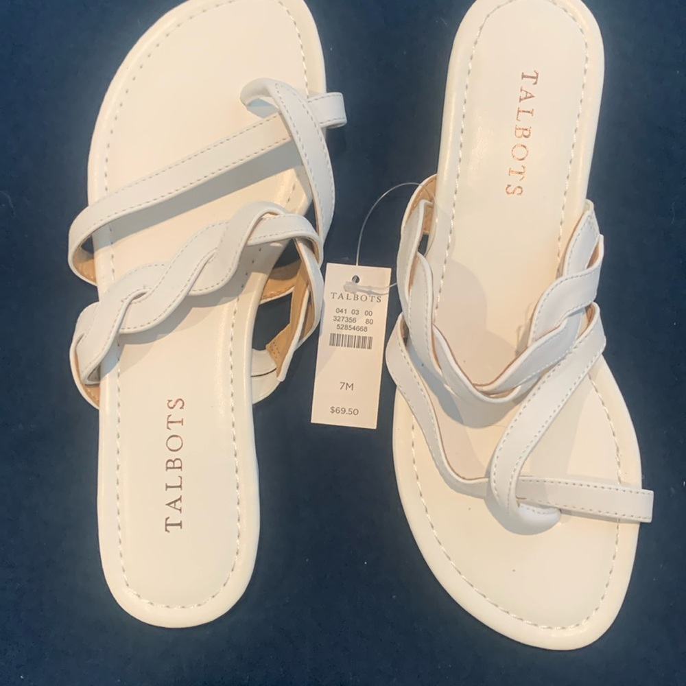 Talbots white Toe Thongs 7